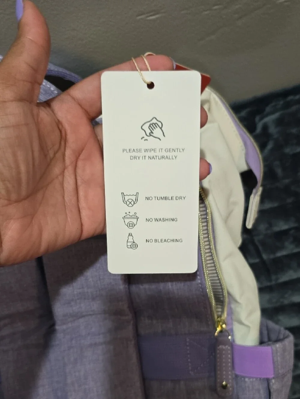 Lavender & Cream Women’s Convertible Backpack Tote by Lanneak
